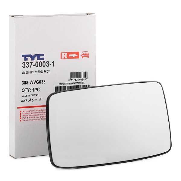 TYC Mirror Glass, outside mirror Article number: 337-0003-1 cheaply