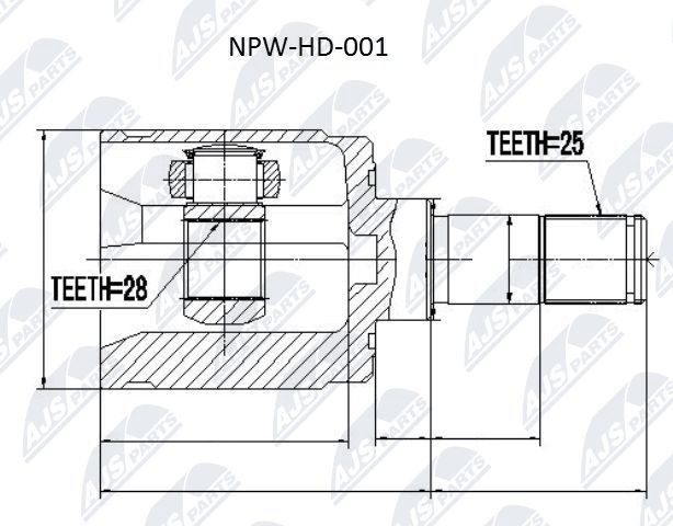 NTY Joint kit, drive shaft Article number: NPW-HD-001 cheaply