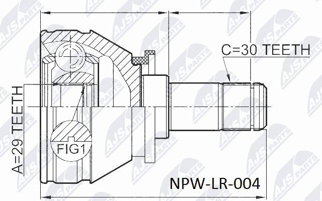 NTY Joint kit, drive shaft Article number: NPW-LR-004 cheaply