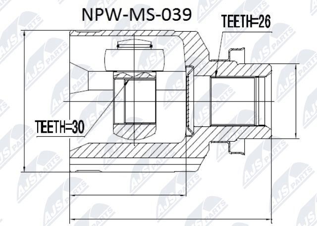 NTY Joint kit, drive shaft Article number: NPW-MS-039 cheaply