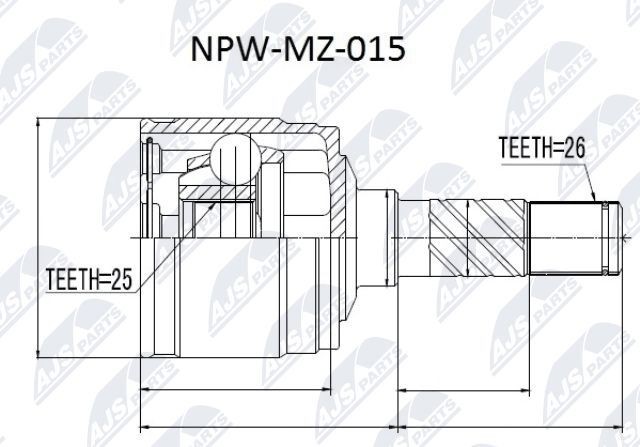 NTY Joint kit, drive shaft Article number: NPW-MZ-015 cheaply