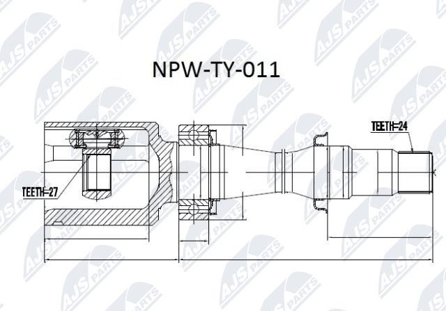 NTY Joint kit, drive shaft Article number: NPW-TY-011 cheaply