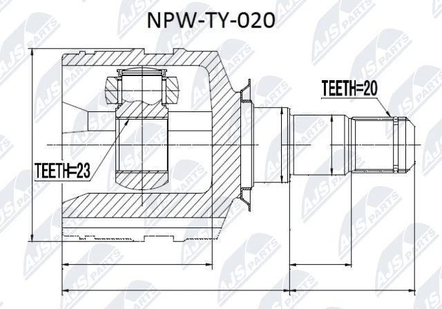 NTY Joint kit, drive shaft Article number: NPW-TY-020 cheaply