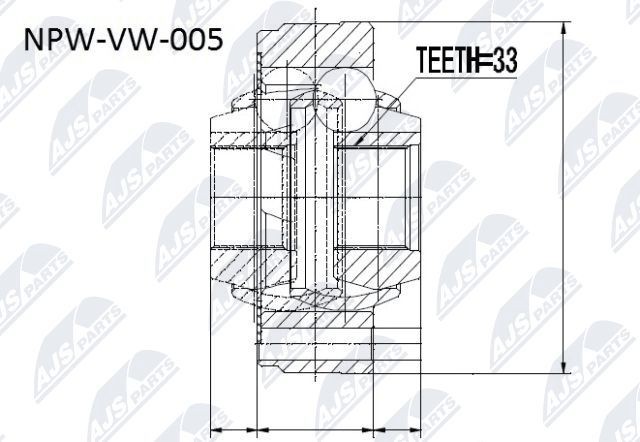 NTY Joint kit, drive shaft Article number: NPW-VW-005 cheaply