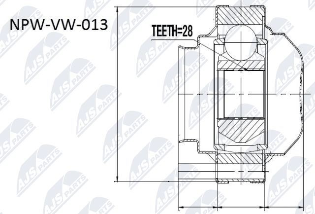 NTY Joint kit, drive shaft Article number: NPW-VW-013 cheaply