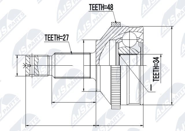 NTY Joint kit, drive shaft Article number: NPZ-CT-003 cheaply