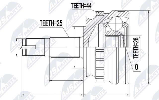 NTY Joint kit, drive shaft Article number: NPZ-FT-006 cheaply