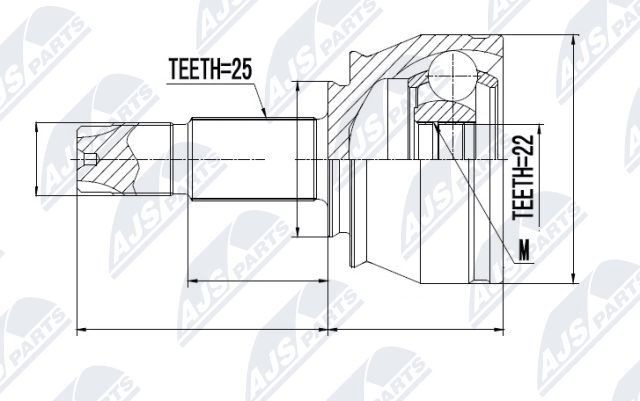 NTY Joint kit, drive shaft Article number: NPZ-FT-032 cheaply