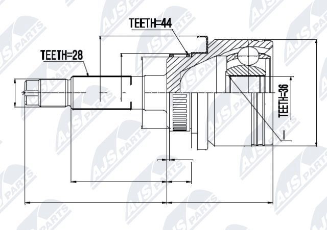 NTY Joint kit, drive shaft Article number: NPZ-MZ-040 cheaply
