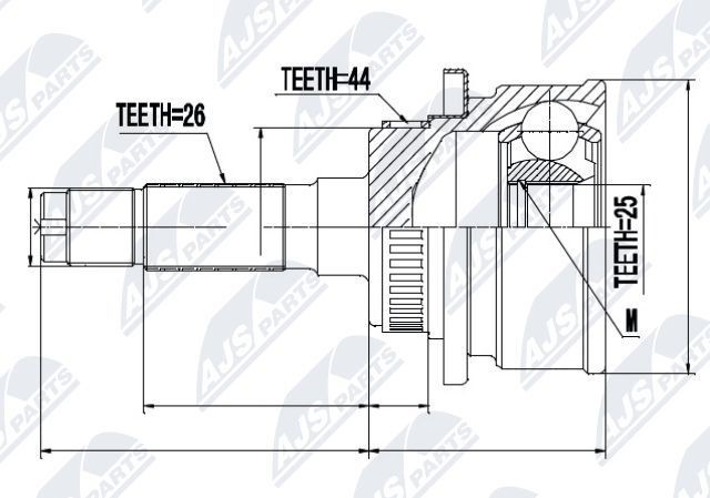 NTY Joint kit, drive shaft Article number: NPZ-MZ-041 cheaply