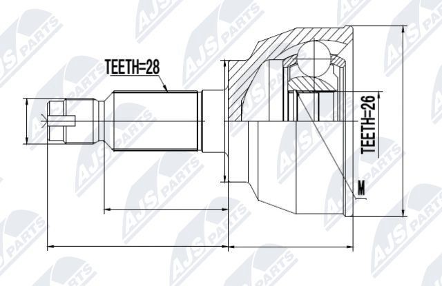 NTY Joint kit, drive shaft Article number: NPZ-MZ-042 cheaply