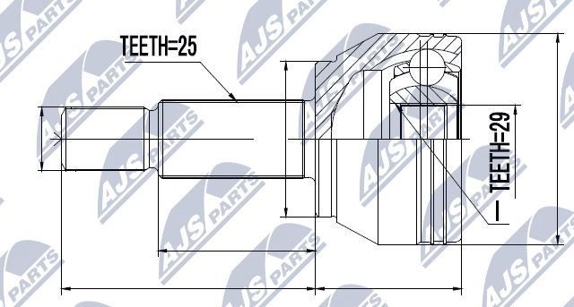 NTY Joint kit, drive shaft Article number: NPZ-MZ-060 cheaply