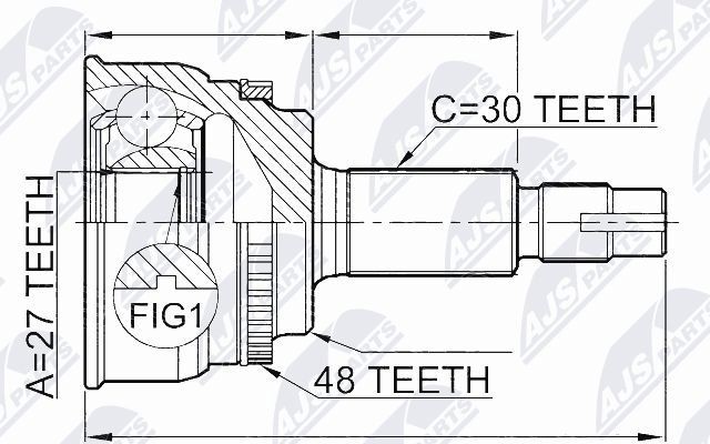 NTY Joint kit, drive shaft Article number: NPZ-TY-033 cheaply