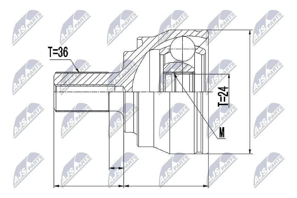 NTY Joint kit, drive shaft Article number: NPZ-VV-020 cheaply