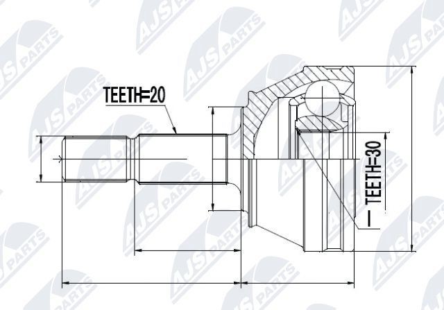 NTY Joint kit, drive shaft Article number: NPZ-VW-001 cheaply