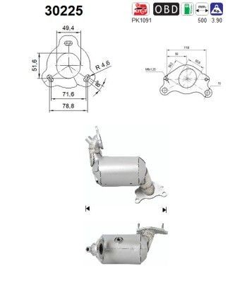 AS Catalytic converter Article number: 30225 cheaply