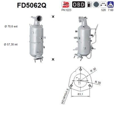 AS Diesel particulate filter Article number: FD5062Q cheaply