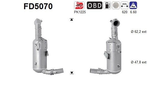 AS Diesel particulate filter Article number: FD5070 cheaply