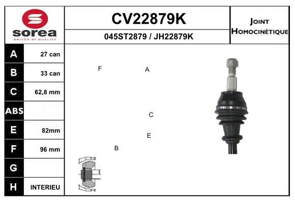 EAI Joint kit, drive shaft Article number: CV22879K cheaply