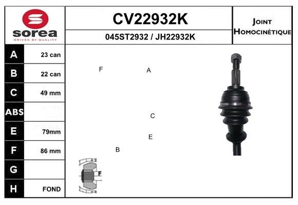 EAI Каре комплект, полуоска артикулен номер: CV22932K евтино
