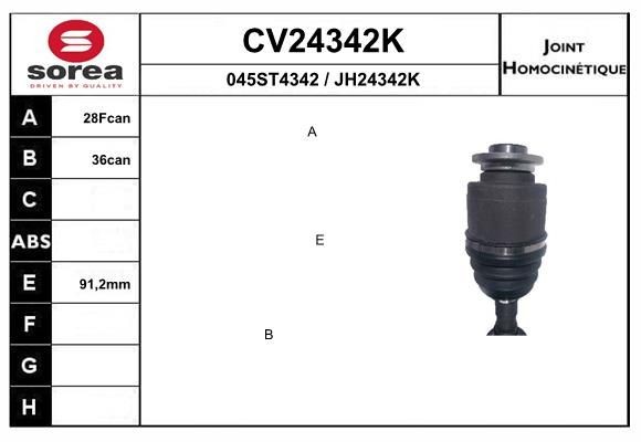 EAI Joint kit, drive shaft Article number: CV24342K cheaply