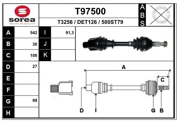 EAI Drive shaft Article number: T97500 cheaply