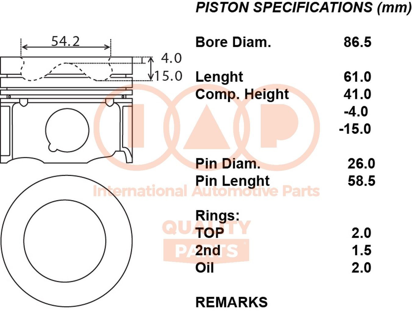 IAP QUALITY PARTS Stempel Varenummer: 100-11111 billige