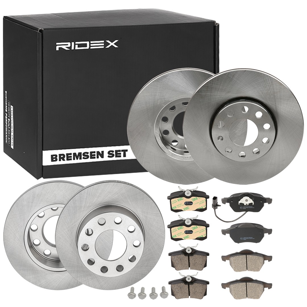 RIDEX Brake discs and pads set Article number: 3405B0353 cheaply