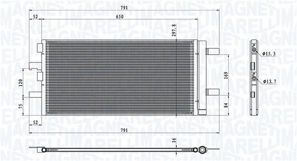 MAGNETI MARELLI Air conditioning condenser Article number: 350203786000 cheaply