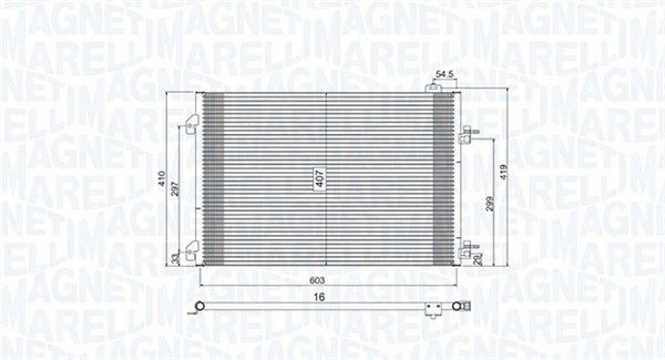 MAGNETI MARELLI Air conditioning condenser Article number: 350203803000 cheaply