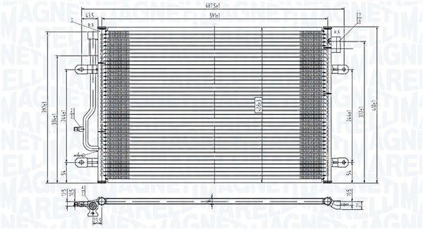 MAGNETI MARELLI Air conditioning condenser Article number: 350203817000 cheaply