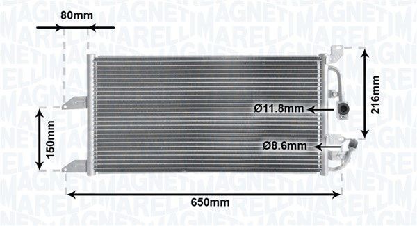 MAGNETI MARELLI Air conditioning condenser Article number: 350203852000 cheaply