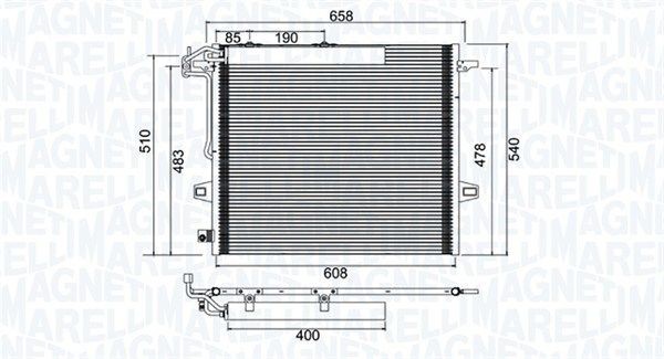 MAGNETI MARELLI Air conditioning condenser Article number: 350203947000 cheaply