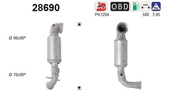 AS Catalytic converter Article number: 28690 cheaply