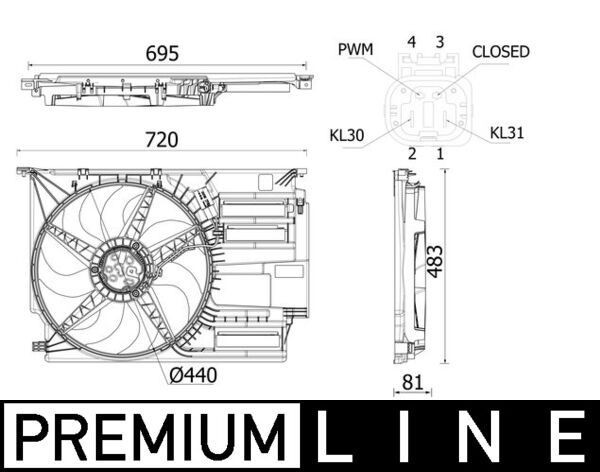 MAHLE ORIGINAL Fan, radiator Article number: CFF 531 000P cheaply