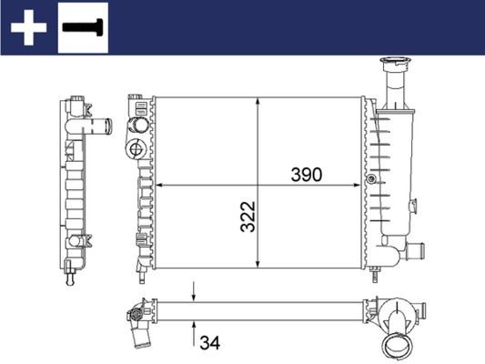MAHLE ORIGINAL Engine radiator Article number: CR 491 000S cheaply