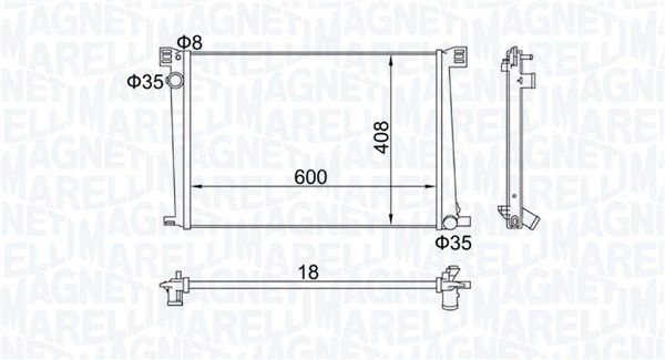 MAGNETI MARELLI Engine radiator Article number: 350213168600 cheaply
