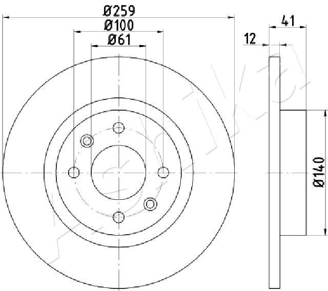 ASHIKA Brake disc Article number: 60-00-0719 cheaply