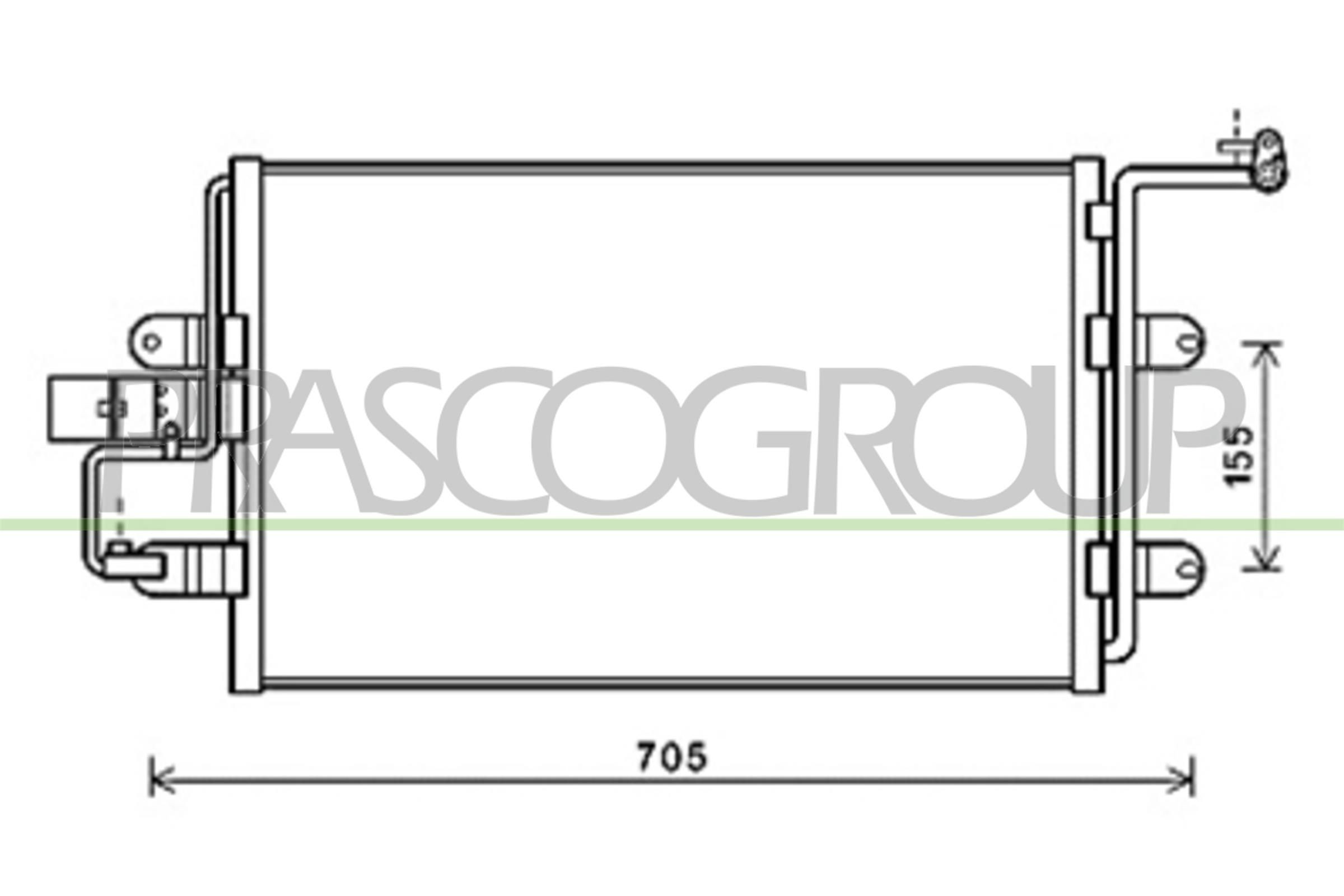PRASCO Air conditioning condenser Article number: AD016C003 cheaply