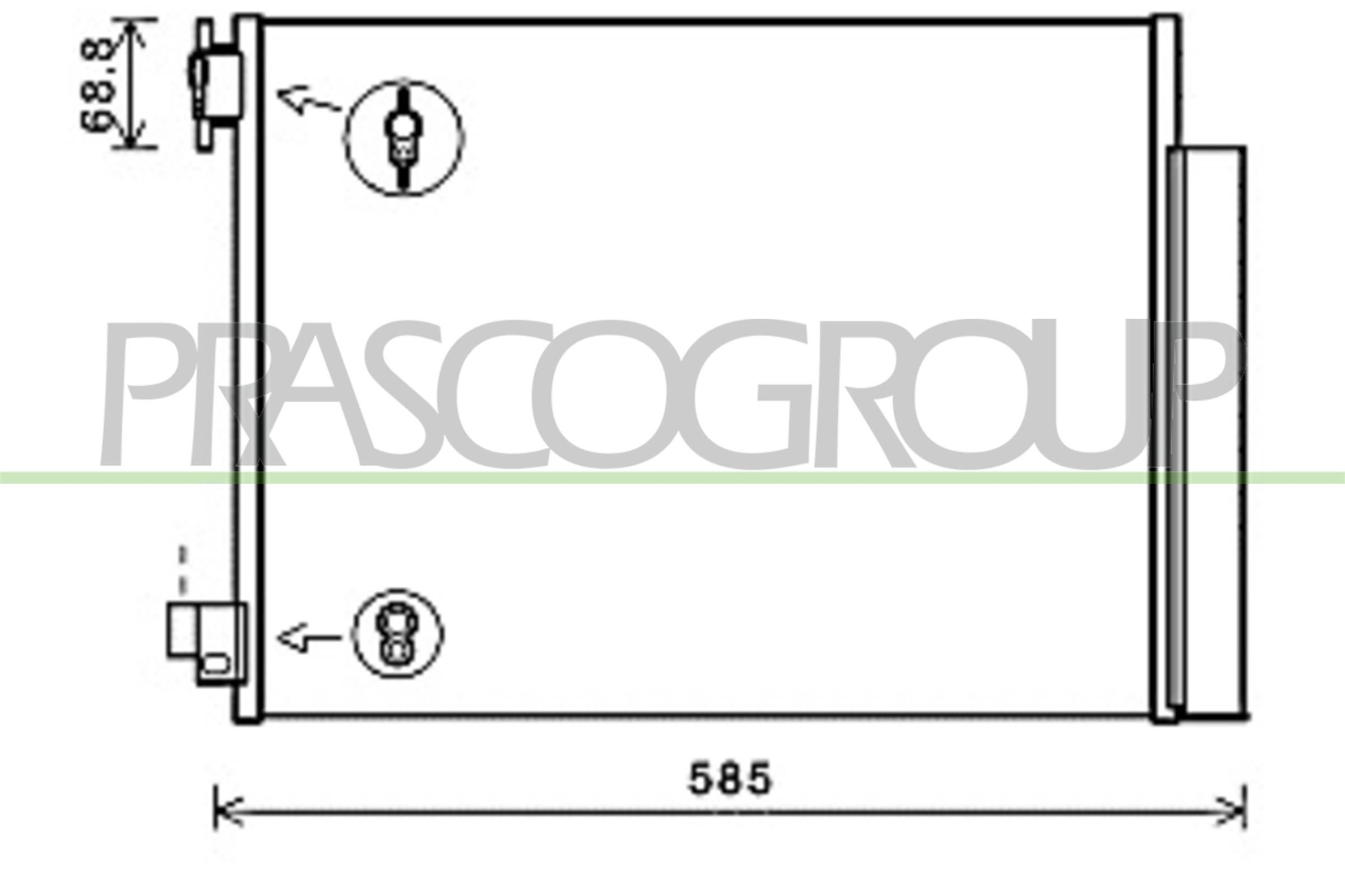 PRASCO Air conditioning condenser Article number: DA226C001 cheaply