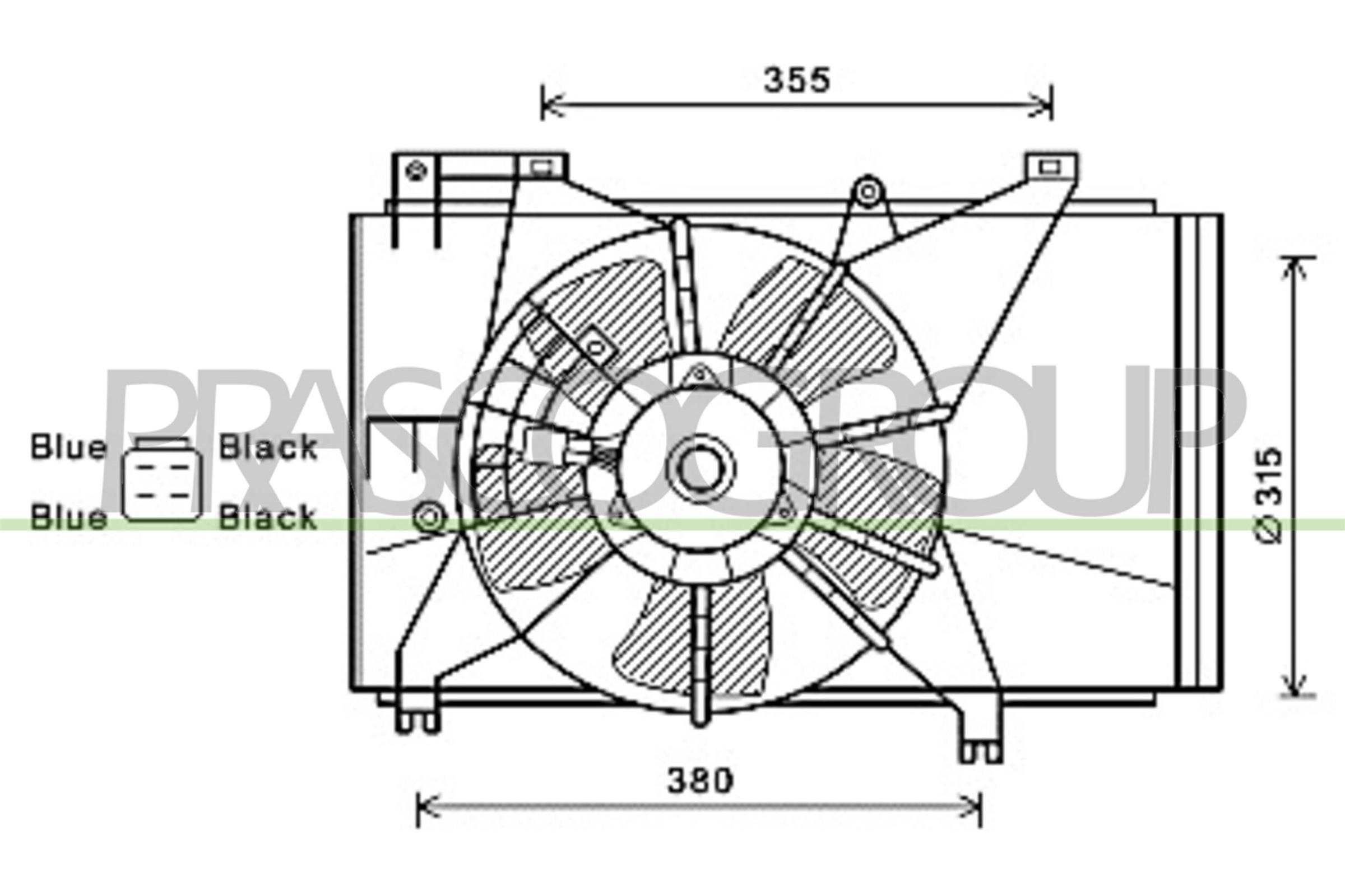 PRASCO Fan, radiator Article number: MZ309F001 cheaply