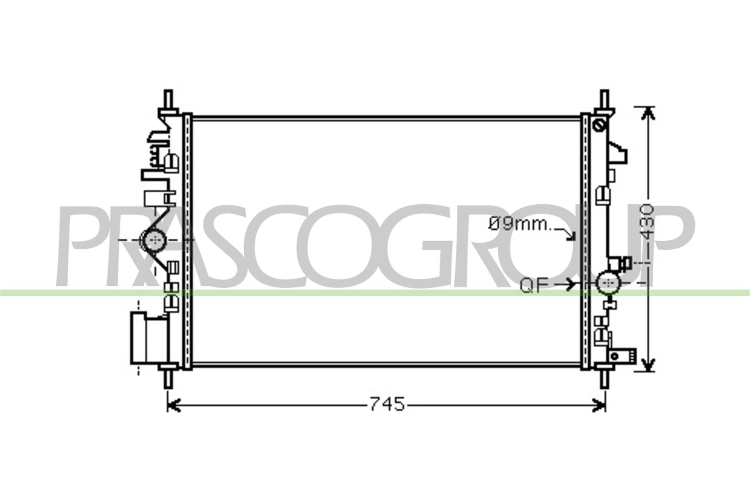 PRASCO Engine radiator Article number: OP060R008 cheaply