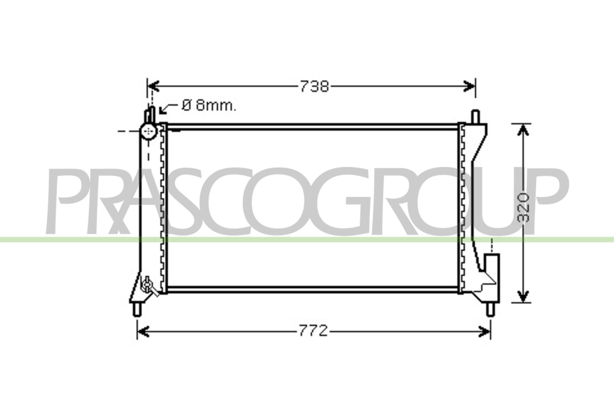 PRASCO Engine radiator Article number: OP304R003 cheaply