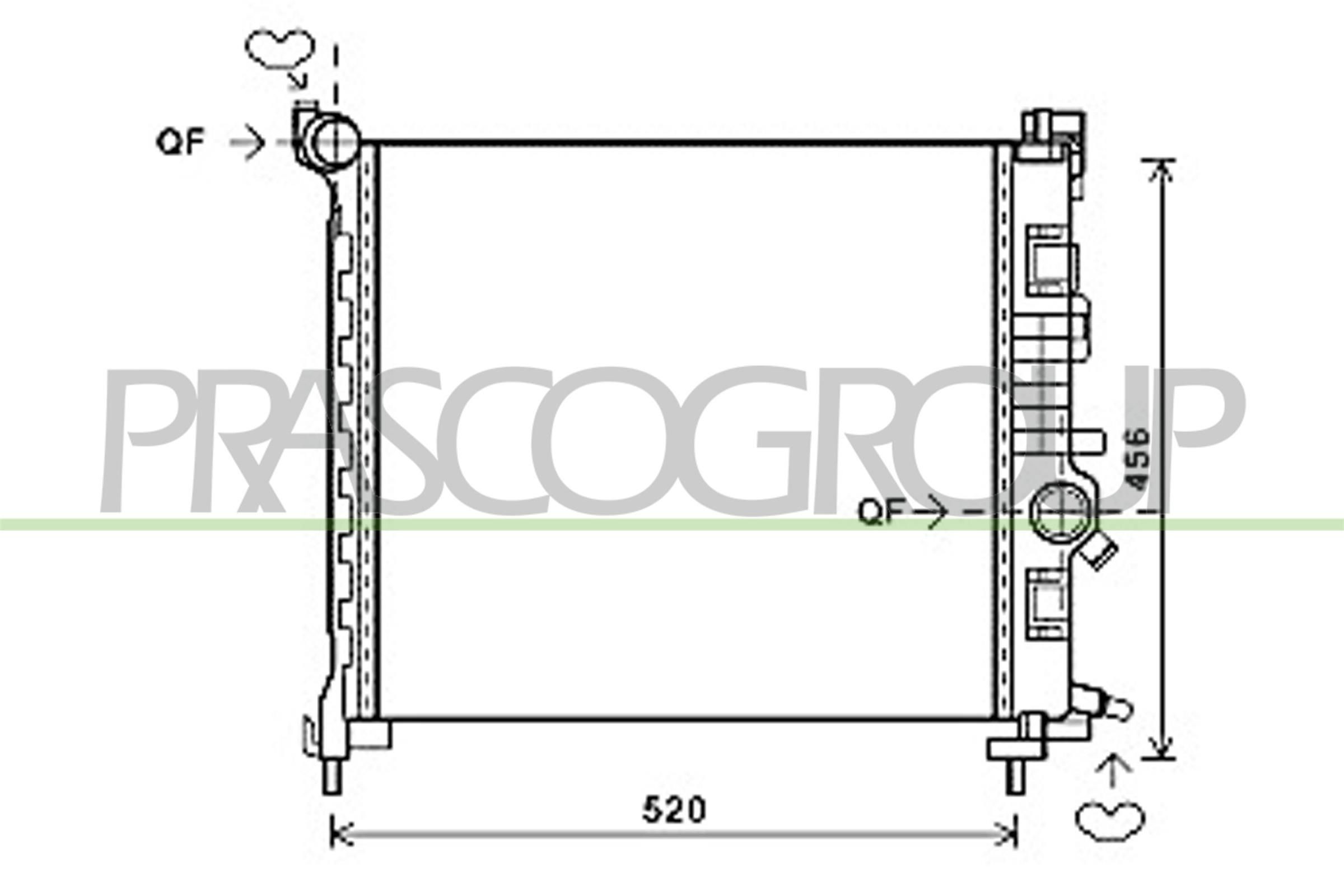 PRASCO Engine radiator Article number: OP354R001 cheaply