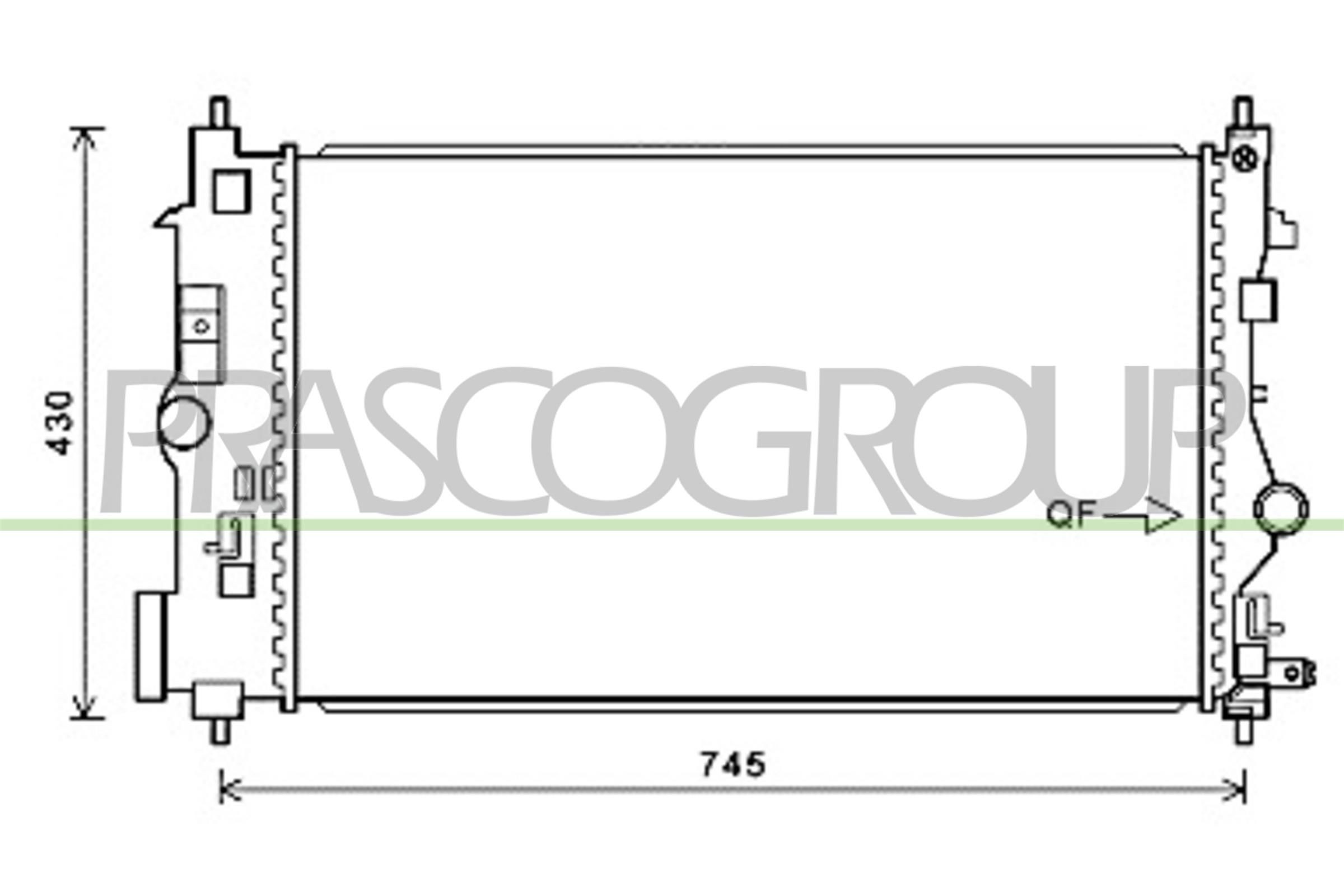 PRASCO Engine radiator Article number: OP416R007 cheaply