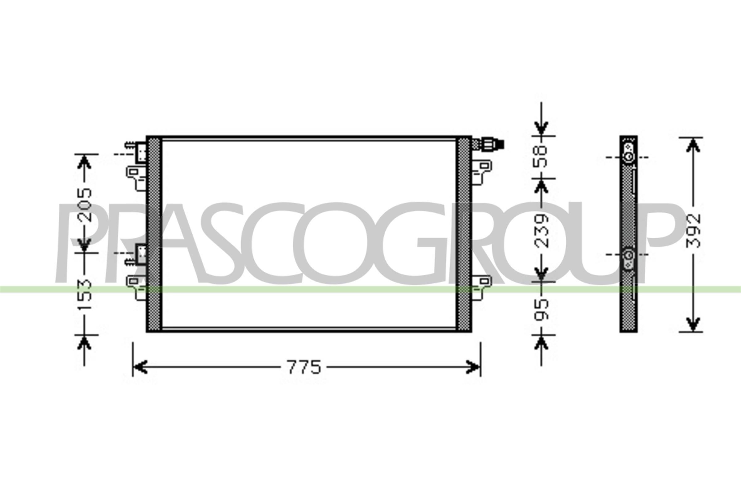 PRASCO Air conditioning condenser Article number: RN084C001 cheaply