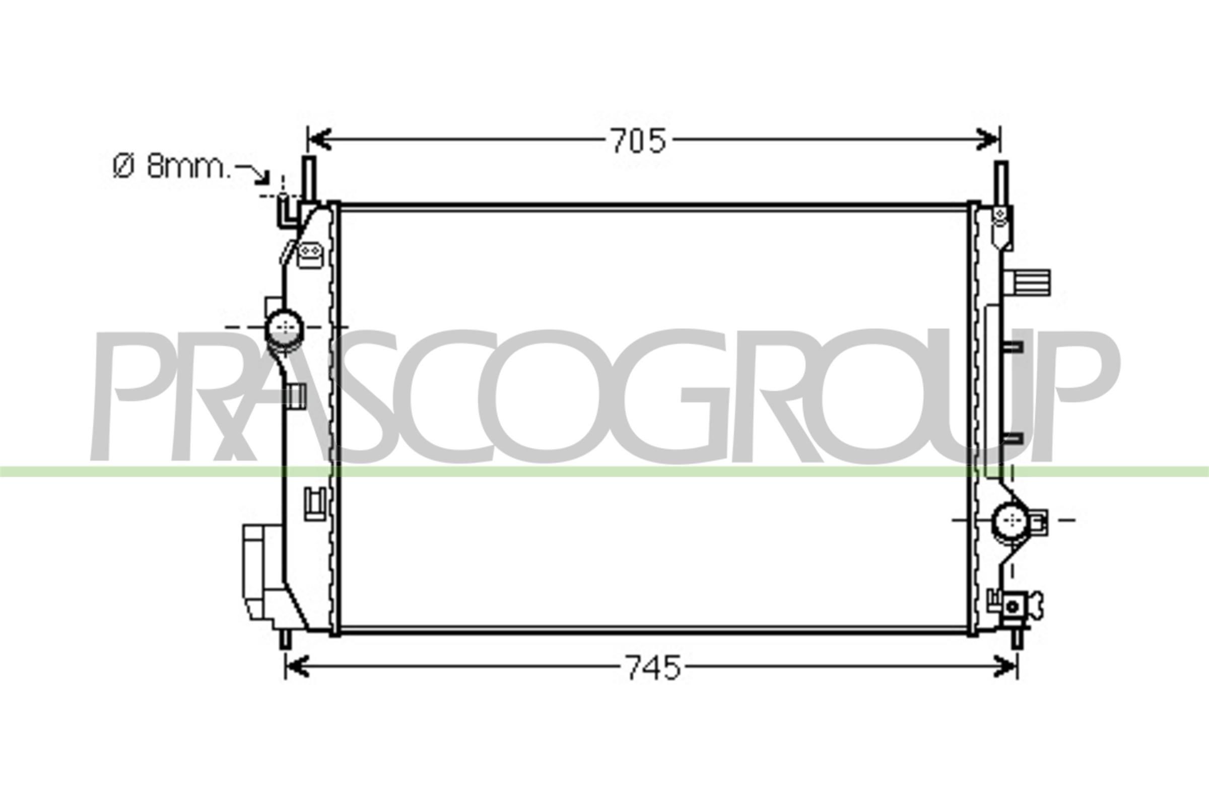 PRASCO Engine radiator Article number: SA017R001 cheaply