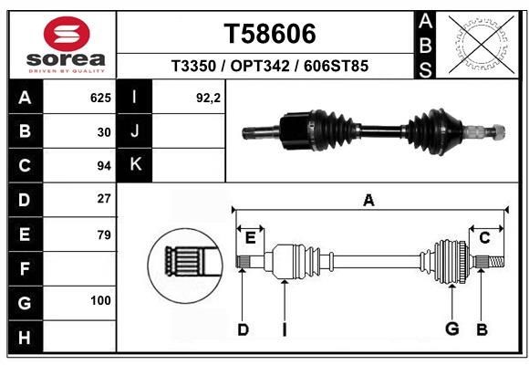 EAI Drive shaft Article number: T58606 cheaply