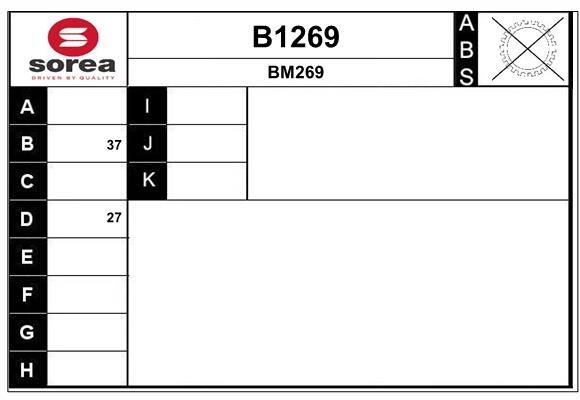 SNRA Drivaksel artikkelnummer: B1269 billig