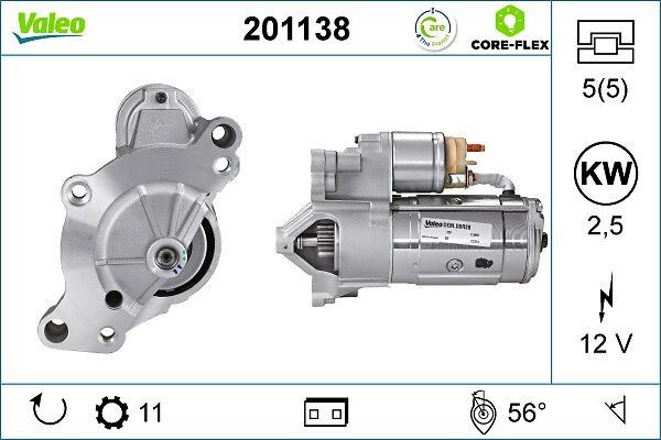 VALEO Starter motor Article number: 201138 cheaply